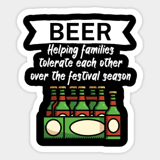 Beer Helping families tolerate each other over the festival season Sticker